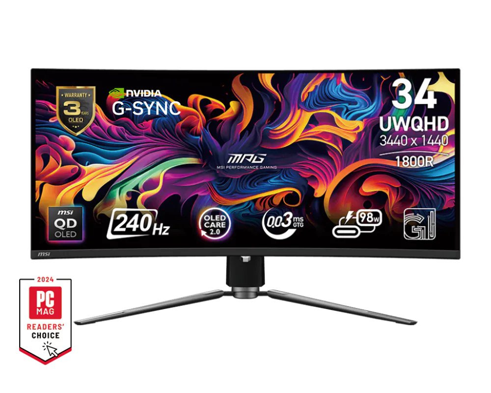 MSI MPG 341CQPX QD-OLED 34-inch Curved Gaming Monitor