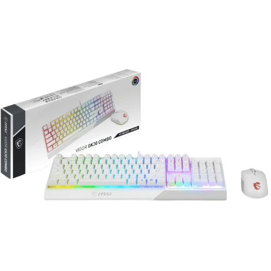 MSI Vigor GK30 Combo Wired Gaming Keyboard (White)